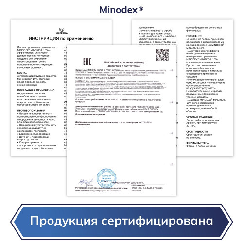 Лосьон с миноксидилом Minodex 15% с мезороллером